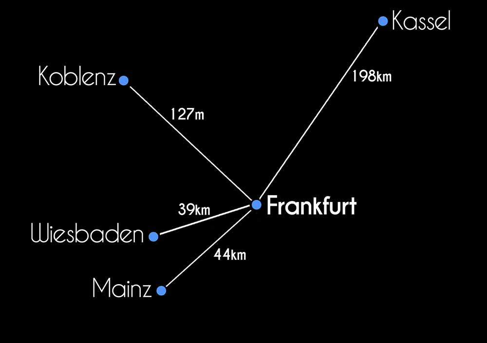 Karte Region Frankfurt